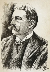 AZEVEDO, Aluisio de (1857-1913). Brasilialainen kirjailija. Kaiverrus.