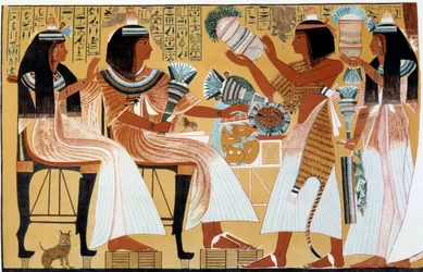 Egyptin taide: Ipuy ja hänen perheensä. Fac simile jäljennös d