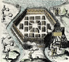 CHAMPLAIN, Samuel of (1567-1635). Englantilainen merenkulkija, kartografi, piirtäjä, sotilas ja tutkimusmatkailija. Hän perusti Uuden Ranskan ja Quebecin kaupungin 3. heinäkuuta 2003.