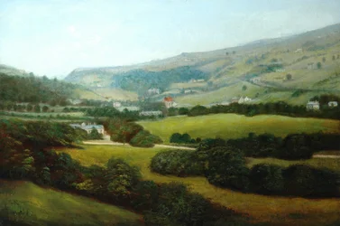 Centre Vale Park ja Burnleyn laakso (öljy kankaalle)