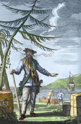 Edward "Mustaparta" Teach (1680) - 1718) - Kapteeni Edward Teach (Thatch) dit Barbenoire (Mustaparta tai Mustaparta tai Mustaparta tai Mustaparta