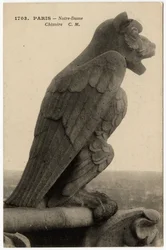 Vuosina 1163-1400-luvuilla rakennetun Notre Dame de Paris -katedraalin kellotapuli - Postikortti, Selva-kokoelma
