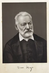 Hugo, Victor (1802-1885). Ranskalainen romanttinen kirjailija. Litografia