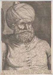 Osmanien hallitsija Algerissa Chaireddin Barbarossa (painokuva)