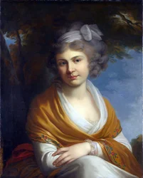 Kreivitär Natalia Alexandrovna Suvorovan (1775-1844) muotokuva, naimisissa kreivi Nikolai Zubovin kanssa (öljy kankaalle)
