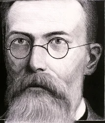 Nikolai Andrejevitš Rimski-Korsakovin muotokuva (etsaus)