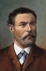 Saksalaisen insinöörin Otto Lilienthalin muotokuva (kromo)