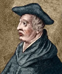 ROGER BACON - englantilainen filosofi ja tiedemies - värillinen kaiverrus