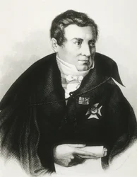 SCHLEGEL, August Wilhelm von (1767-1845). Romantiikan saksalainen teoreetikko. Litografia.