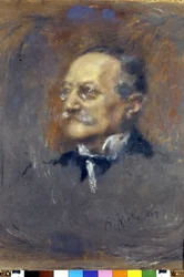 muotokuva Arrigo (tai Enrico) Boito (1842-1918), italialainen säveltäjä ja kirjailija. (Pastel de Rietti).