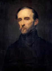 Eugene Cavaignacin (1802-1857) muotokuva Algerian kenraalikuvernööri Ary Schefferin (1795-1858) maalaus 1800-luvulta. Himmeä. 0,76x0,56 m.