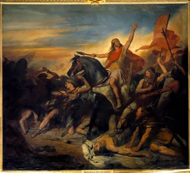 Tolbiacin taistelu, Clovisin voitto (466-511) alamaaneista (496). Ary Schefferin maalaus (1795-1858)
