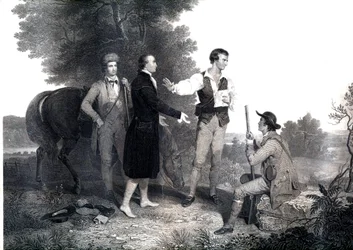Brittien vangitseminen brittiläinen vakoojamajuri John Andre (kaiverrus)