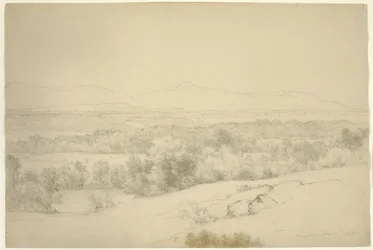 Maisema, Barrytown, New York, 1865 (grafiitti ruskealla paperilla)