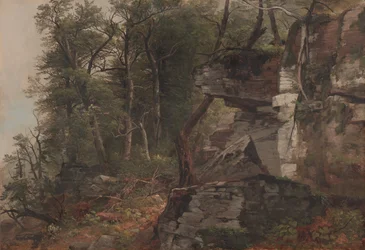 Puut kallioisella rinteellä, n. 1849