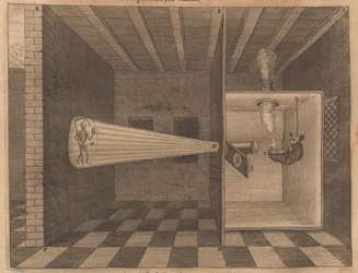 Kuolemaa esittävä taikalyhty teoksesta Ars Magna Lucis, 1671