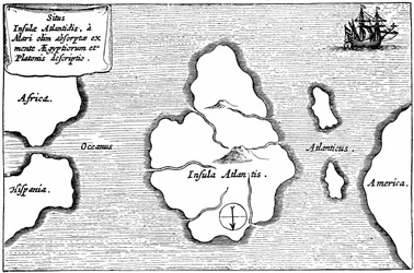 Atlantiksen kartta, "Mundus Subterraneus"