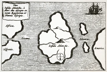 Atlantiksen kartta, "Mundus Subterraneus"