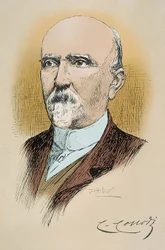 Italialaisen kirjailijan ja toimittajan Carlo Collodin (Lorenzini) (1826-1890) muotokuva, Pinokkion kirjoittaja. Attilio Mussinon (1878-1954) piirros.