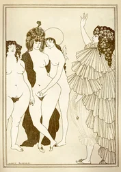Aubrey BEARDSLEY (1872-1898) kuvitus Aristophanesin teokseen "Lysistrata" (411 eKr.)