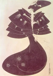 Black Cape, kuvitus Oscar Wilden näytelmän "Salome" englanninkieliseen painokseen, 1894 (kynä ja muste)