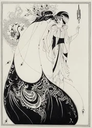 Riikinkukkohame, kuvitus Oscar Wilden (1854-1900) teoksen ”Salome” englanninkieliseen laitokseen, 1893