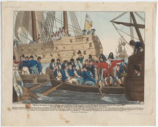 Napoleon Bonaparte englantilaisten vankina tuodaan Bellerophonista Northumberlandiin 8.