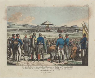 Kolmen liittoutuneen hallitsijan suuri juhla Teplitz Teplicessä 2. syyskuuta 1813
