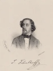 Pianisti ja säveltäjä Julius Schulhoffin muotokuva 1825-1898, 1850.