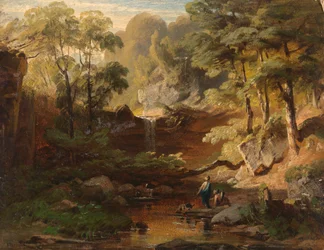 Metsämaisema, jossa puro