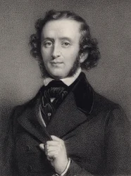 Pianisti ja säveltäjä Felix Mendelssohn Bartholdyn muotokuva 1809-1847.