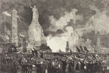 14. heinäkuuta. Place de la Républiquen valaistus, 1883.