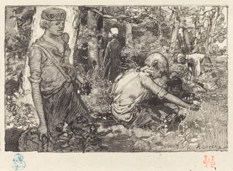 Toukokuun liljan kokoontuminen (La cueillette du muguet)