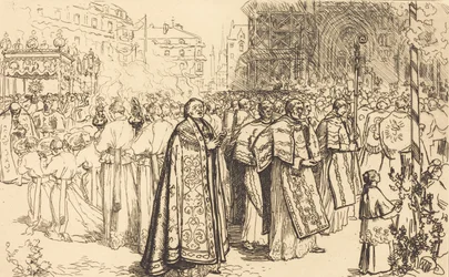 Kulkueen paluu Nanten katedraaliin Rentree de la Procession a la Cathedral de Nantes, 190