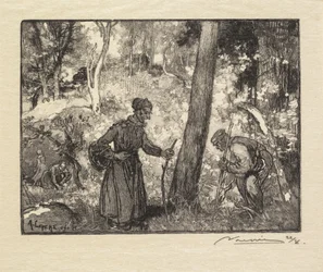 Fontainebleaun metsä: sienenmetsästäjät Rocher Bernardissa
