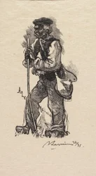 Fontainebleaun metsä: Käärmekauppias Fontainebleaun metsä: Käärmeenmetsästäjä, 1890.