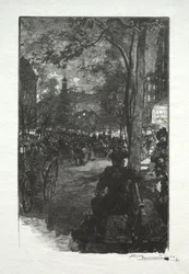 Boulevard Montmartre, ilta.