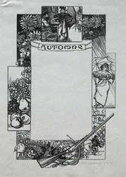 Pariisin almanakka, 1897: Koristeellinen reunus, syksy