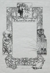 Pariisin almanakka, 1897: Koristeellinen reuna, kevät, 1897.