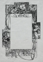 Pariisin almanakka, 1897: Koristeellinen reunus, kesä
