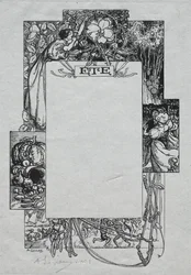 Pariisin almanakka, 1897: Koristeellinen reunus, kesä, 1897.