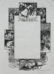 Pariisin almanakka, 1897: Koristeellinen reunus, talvi