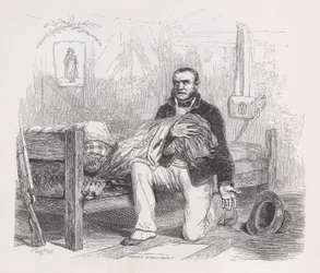 Vanha lippu elokuvasta The Complete Works of Béranger, 1836. Tekijät: Auguste Raffet, Lacoste, Eugène Guillaumot.