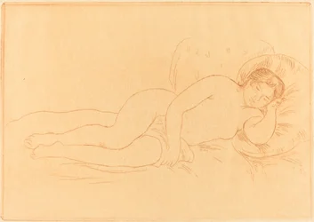 Nainen alaston makuuase (Femme nue couchee)
