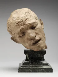 Pierre de Wiessantin johtaja, n. 1885; valettu n. 1912 (sävytetty kipsi sekoitettuna saveen ja hiekkaan)