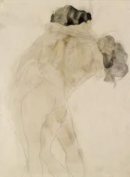Kaksi syleilevää figuuria, c1900