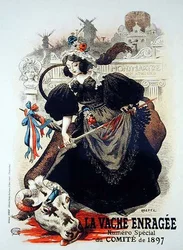Jäljennös julisteesta, jossa mainostetaan "The Mad Cow", vuoden 1897 komitean erikoisnumero