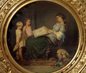 Lukutunti Auguste Toulmouchen (1829-1890) maalaus 1854 Pariisi, Musée d