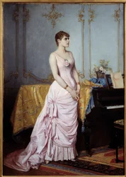 Muotokuva laulaja Rose Caronista (1857-1930). Auguste Toulmouchen (1829-1890) maalaus