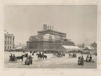 Rakennustyöt n. 1838 Alkaen: Pyhän Iisakin katedraalin rakentaminen, 1845